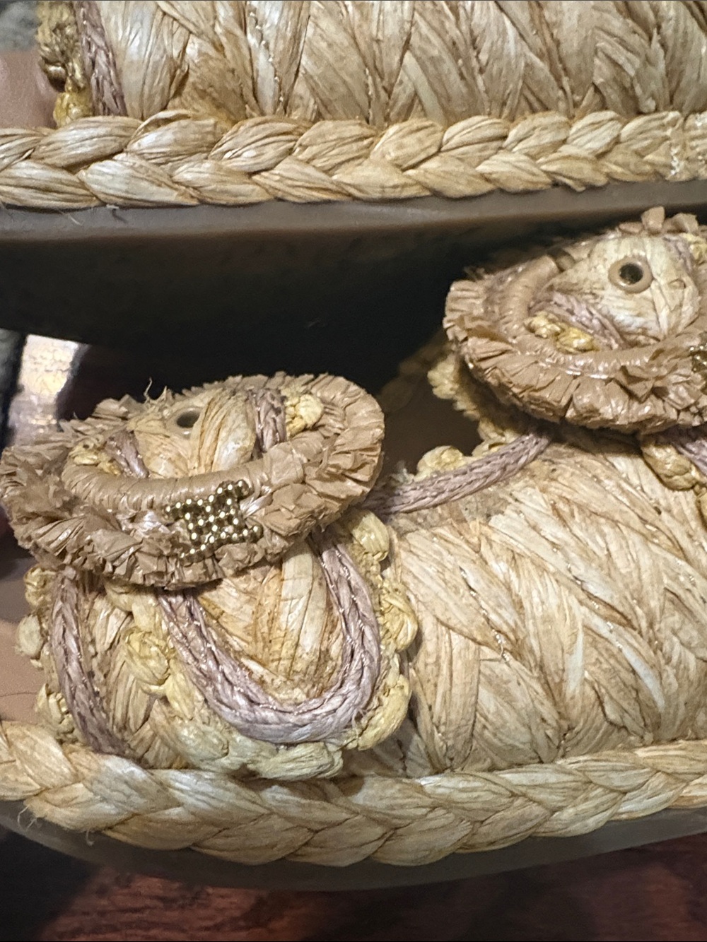 Sam Edelman Woven Raffia Double Buckle Slide Sandals – Natural/Tan - Picture 3 of 6